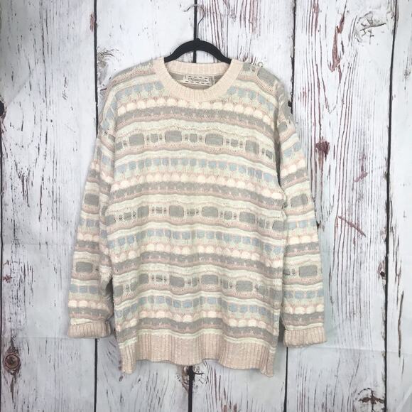 Vintage Crossing coogi style pastelcore fairykai oversized textured knit sweater - Picture 1 of 10